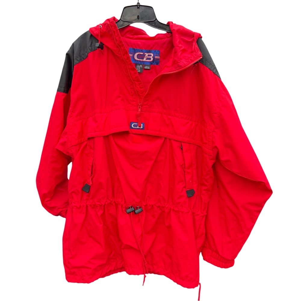 Vintage Ski Breeze Red Adjustable Coat Mens LARGE
